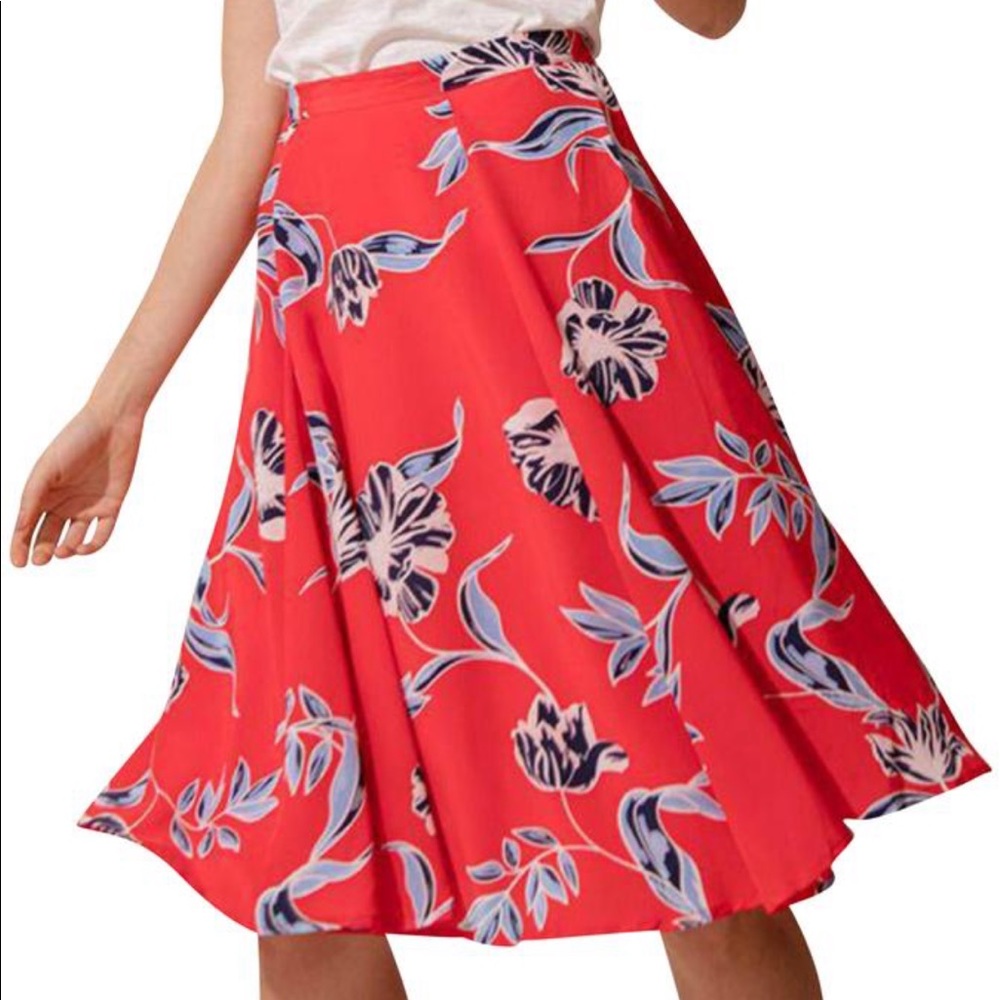 Yumi Kim Cassie Red Floral Silk Skirt